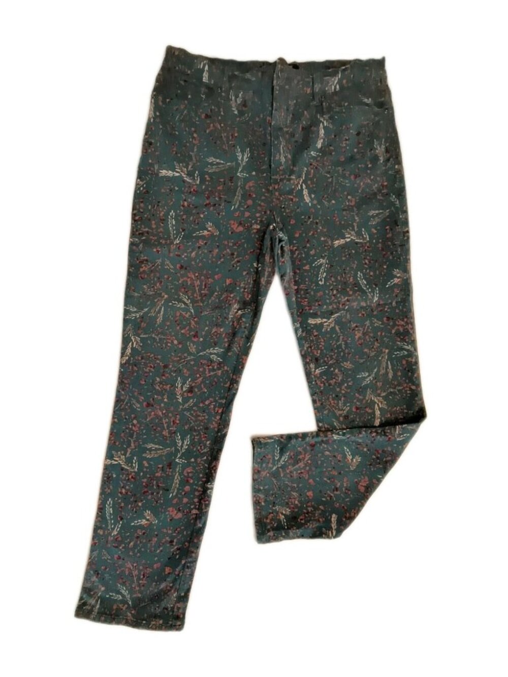 Gloria Vanderbilt Amanda Jeans Size 14 Blue Floral Design 34 x 30